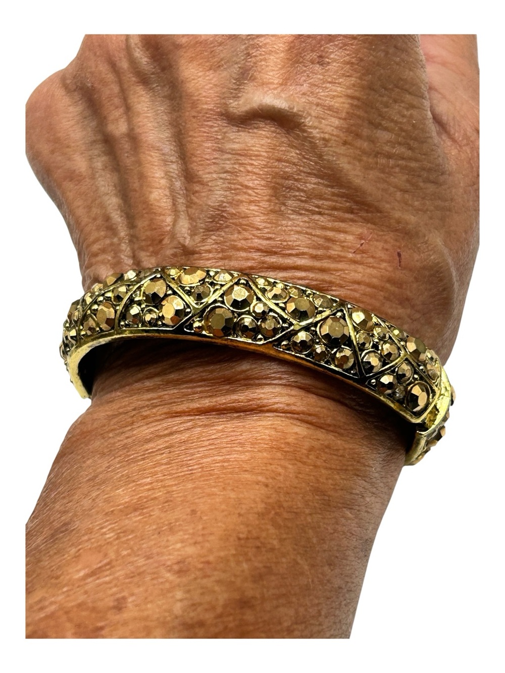 Vintage Hollycraft Golden Aurum Rhinestone Bracelet